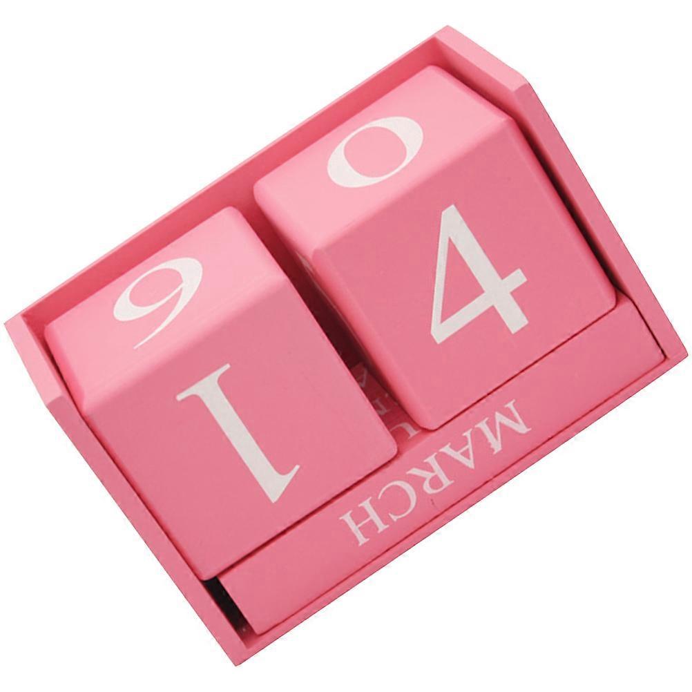 Classic Wooden Calendar Date Display for Classroom and Office Use Pink 1Pack