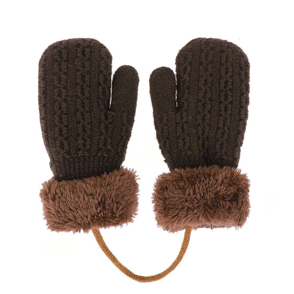 Kids Protective Gloves With Plush Hanging Feature For Winter Use Sized 14 X 7 X 0.3Cm