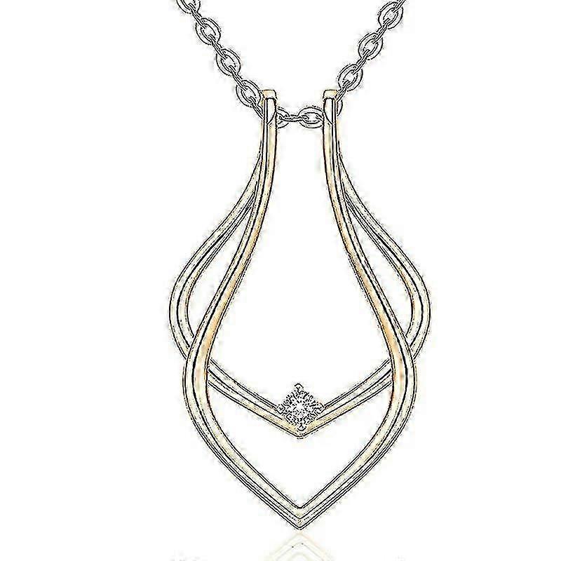 Geometric Ring Holder Necklace Silver Delicate
