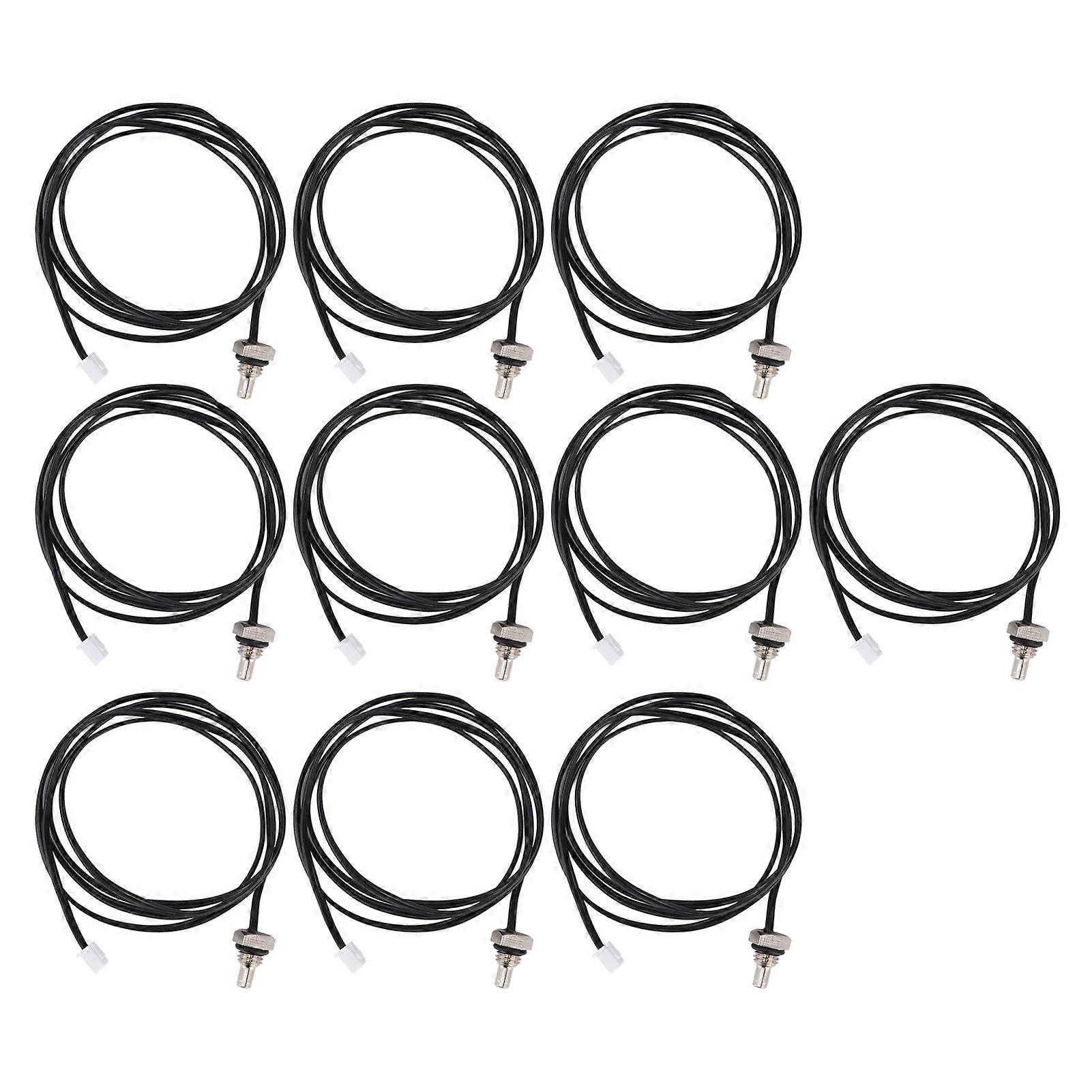 10Pcs Thermistor Sensor NTC Temperature Probe Hex Head 1 Meter Cable Length M8 Thread10K 