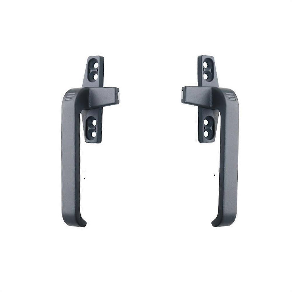 Window handle made of thickened plasticcoated steel with lock (Gray, Right)