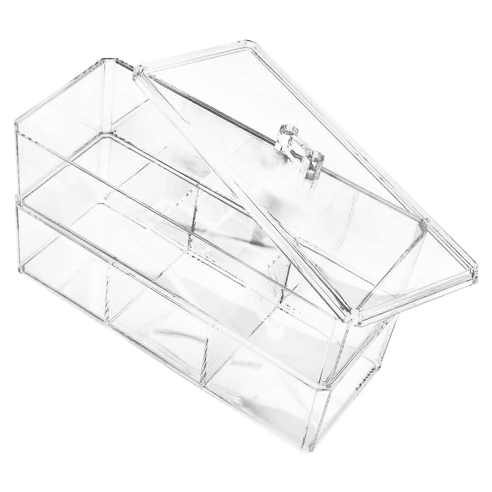 Transparent Acrylic Makeup Puff Holder for Storage, Large Capacity Organizer for Cosmetics and Jewelry