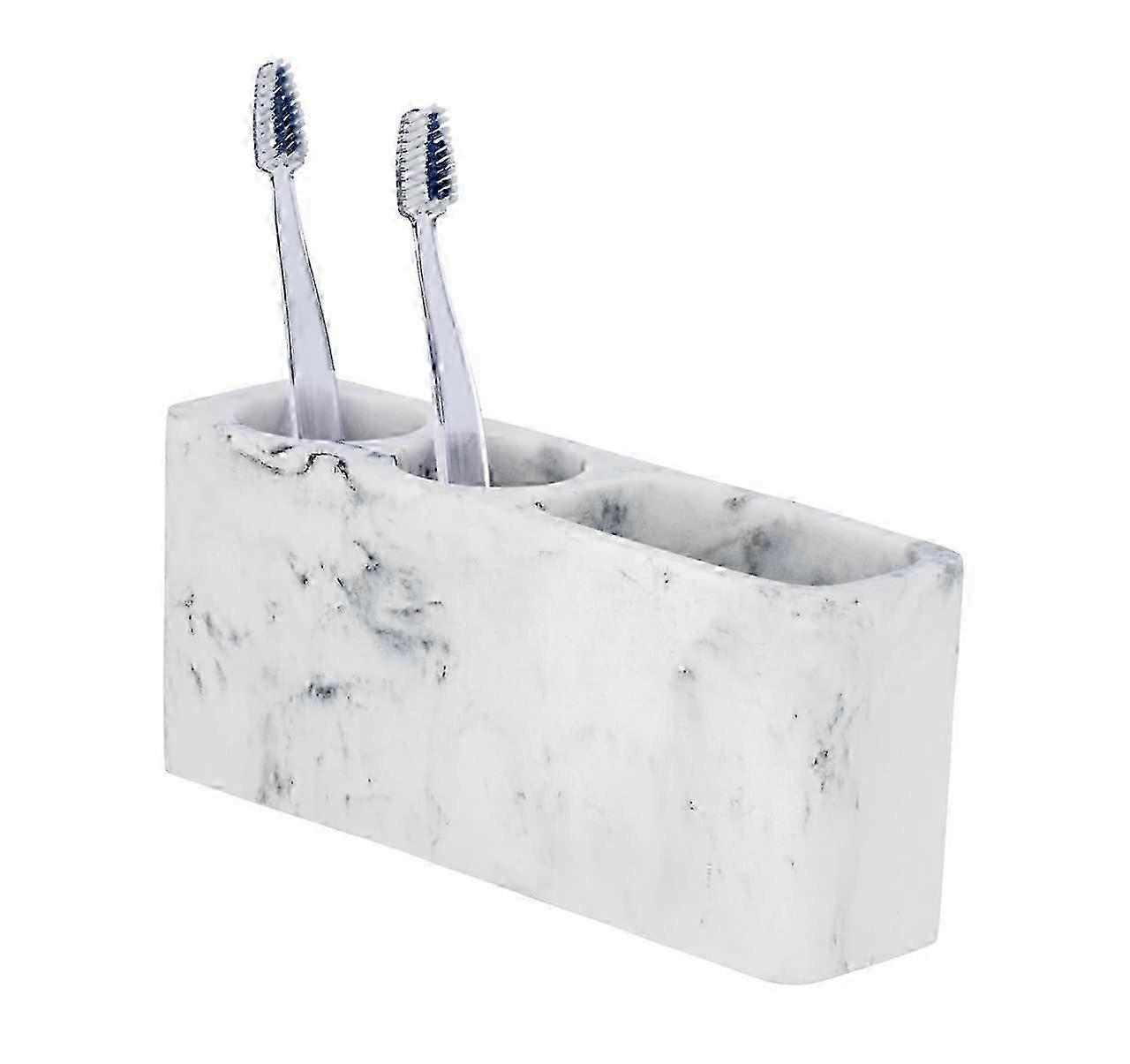 Marble Makeup Brush & Toothbrush Holder, Stylish Bathroom Organizer