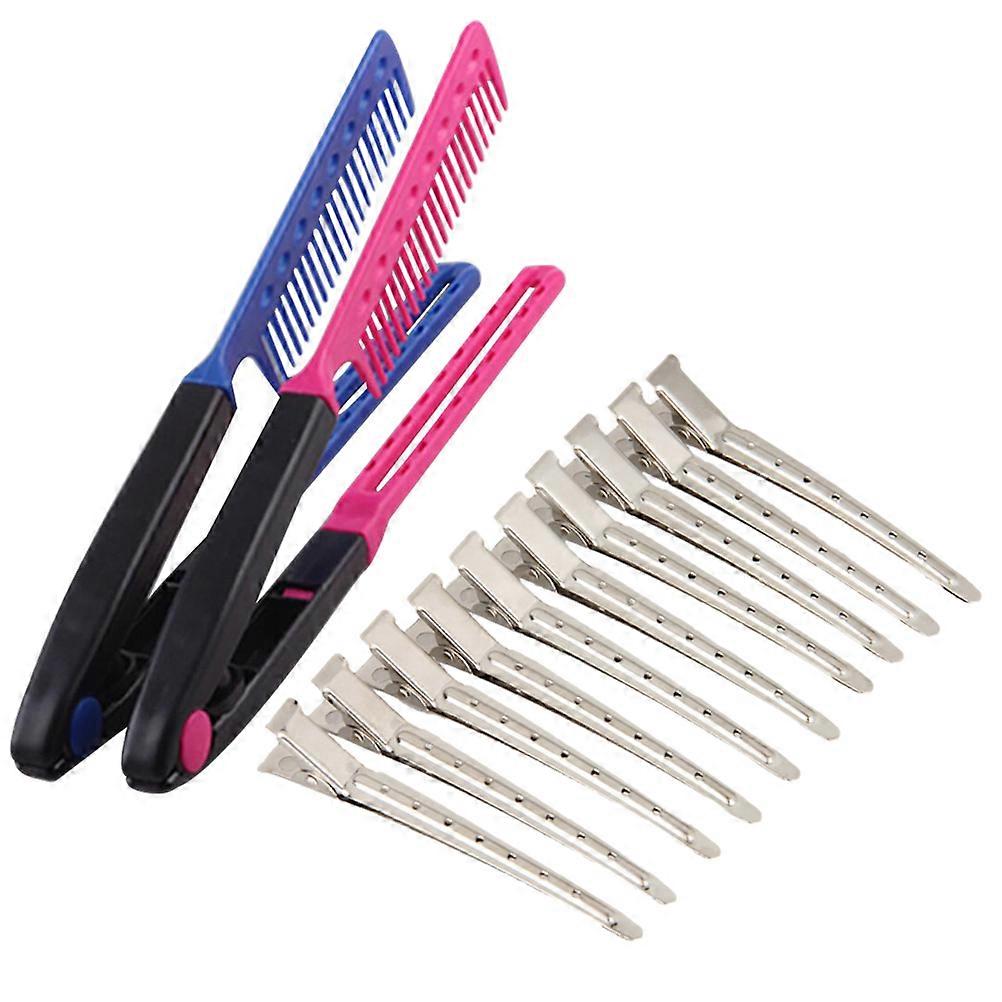 12pcs Sturdy Stainless Steel Duckbill Clips for Hairdressing and Styling Assorted Colors
