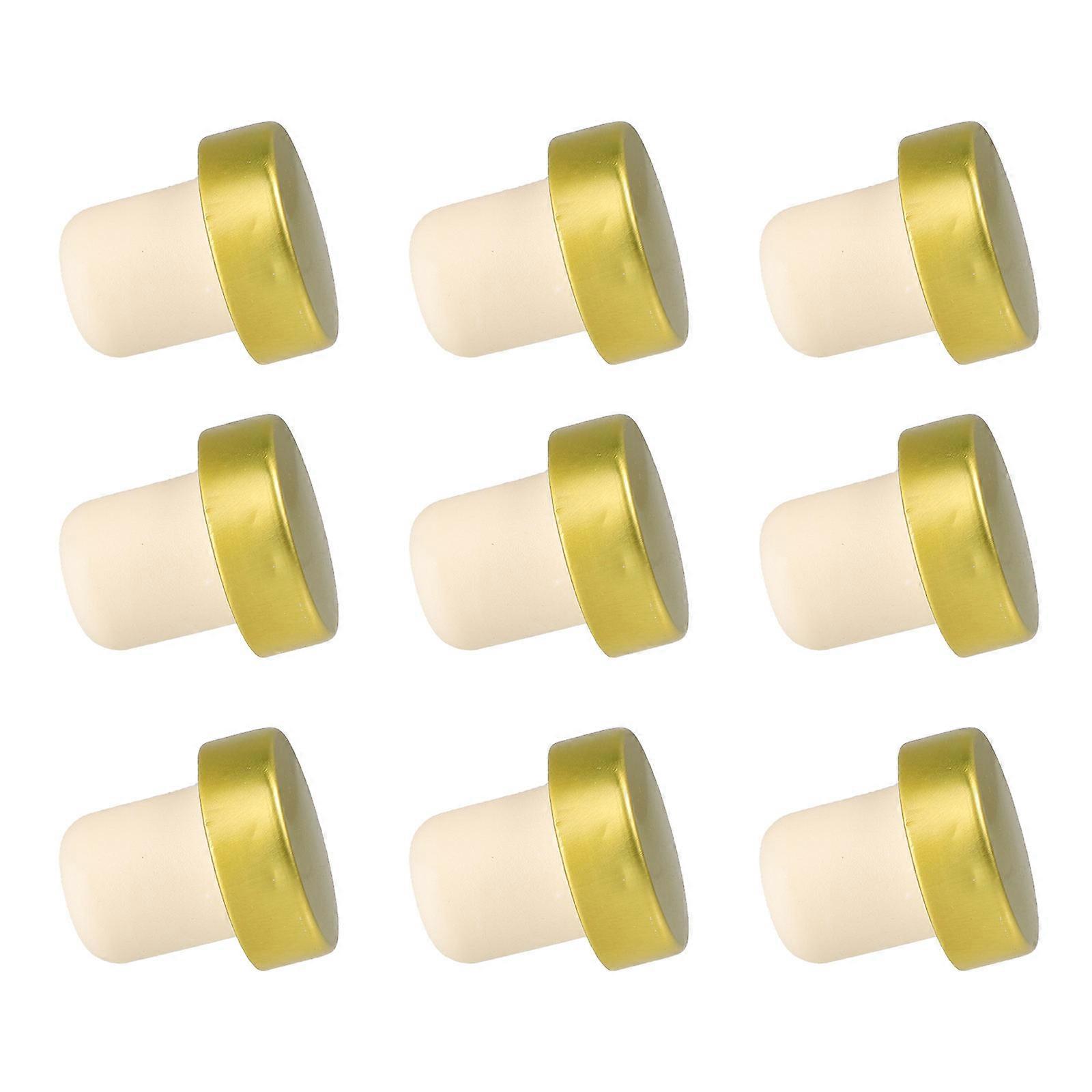 Golden Aluminum Stoppers for Daily Use with and Design 9pcs