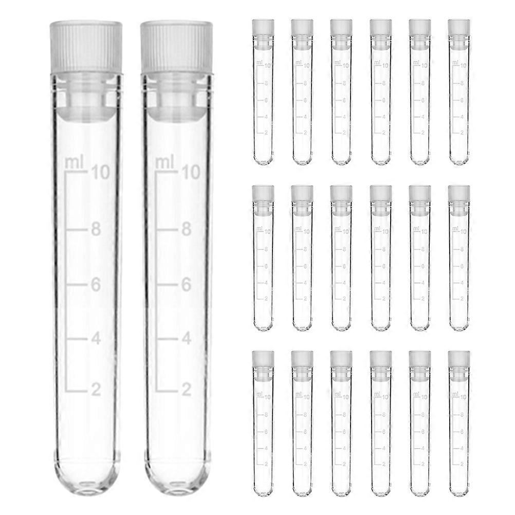 20pcs Plastic Vials with Screw Caps Freezer Storage Tubes for Sampling Liquid Storage Leakproof Test Tubes for Lab Teaching Use
