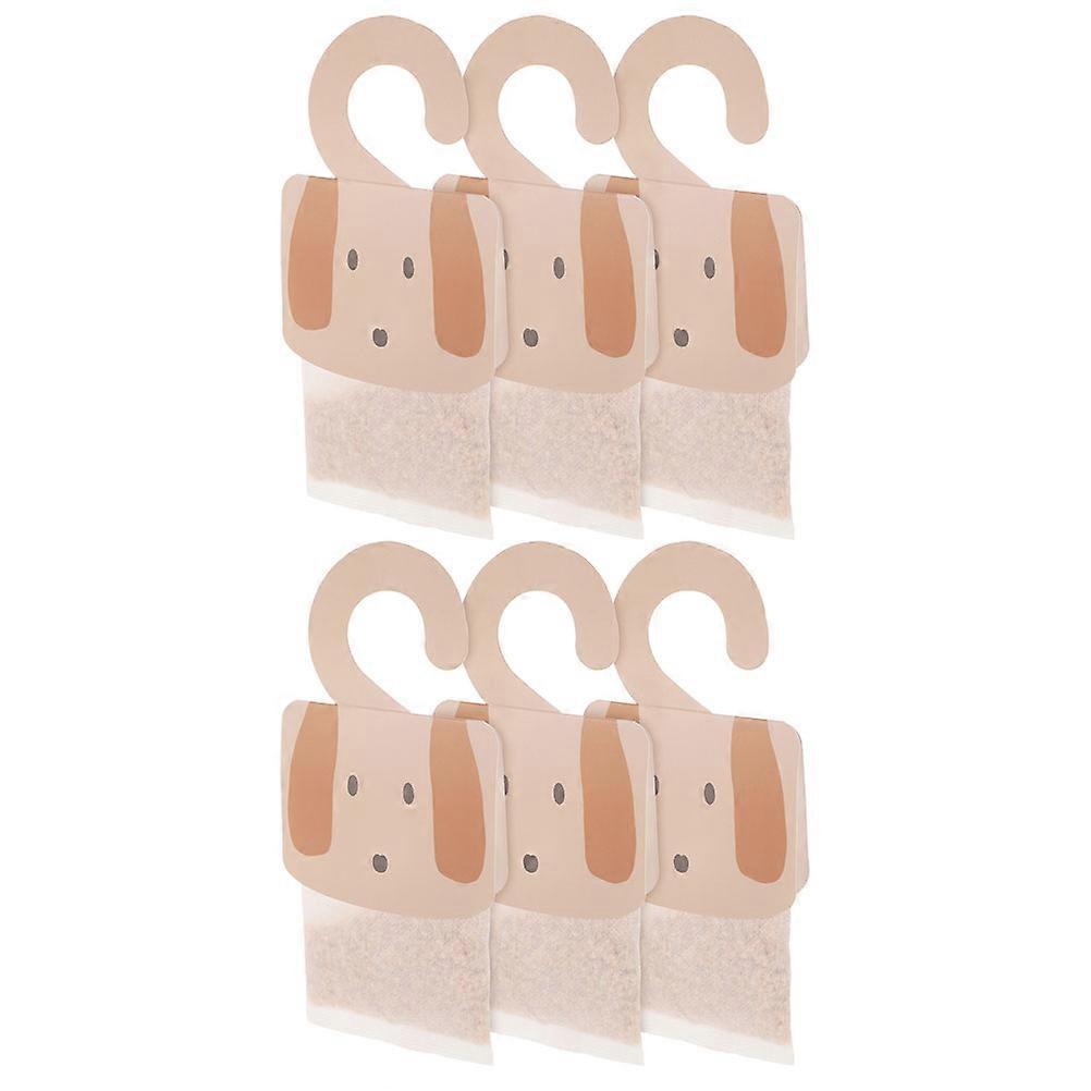 Home Interior Wardrobe Fragrance Sachets 6Pcs For Household Users Light Brown With Rectangular Shape And Hook Design
