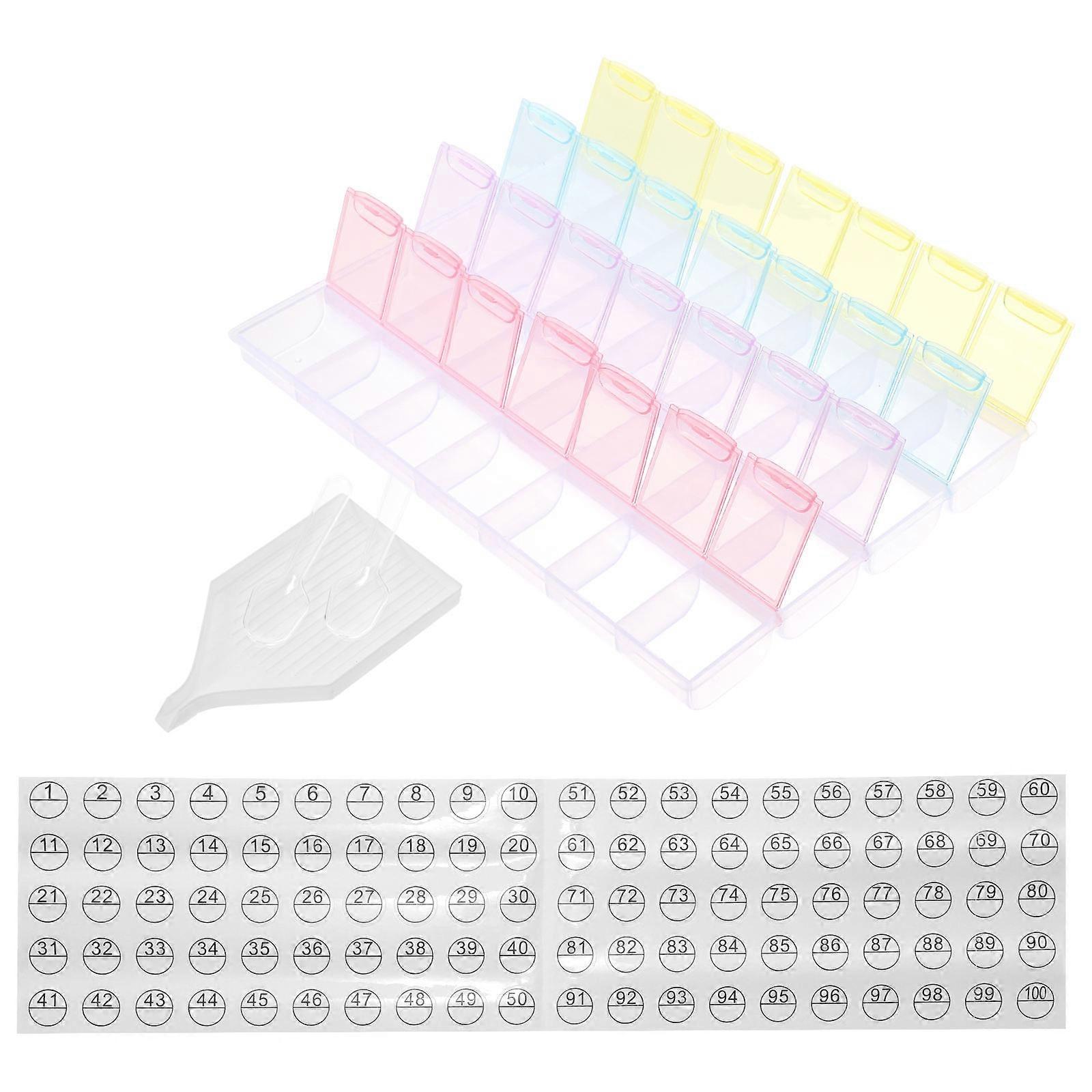 Bead Storage Box with Slots Durable Drill Painting Organizer Tray for Diamond Art Lightweight Portable Craft Tool for Beads and Accessories Storage