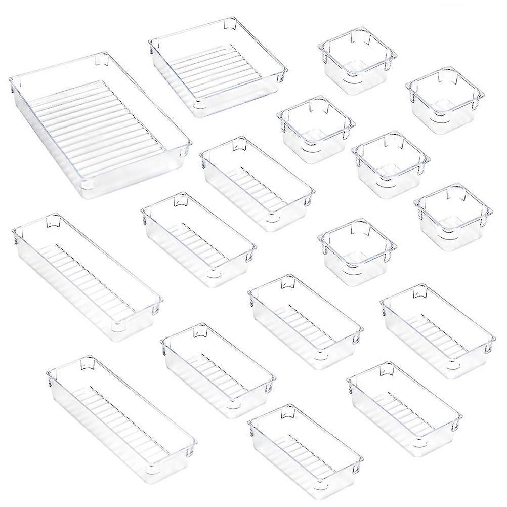 Organizer Boxes 17Pcs Drawer Storage Boxes Ideal For Bathroom And Bedroom Organization Transparent Acrylic Space-saving Functionality