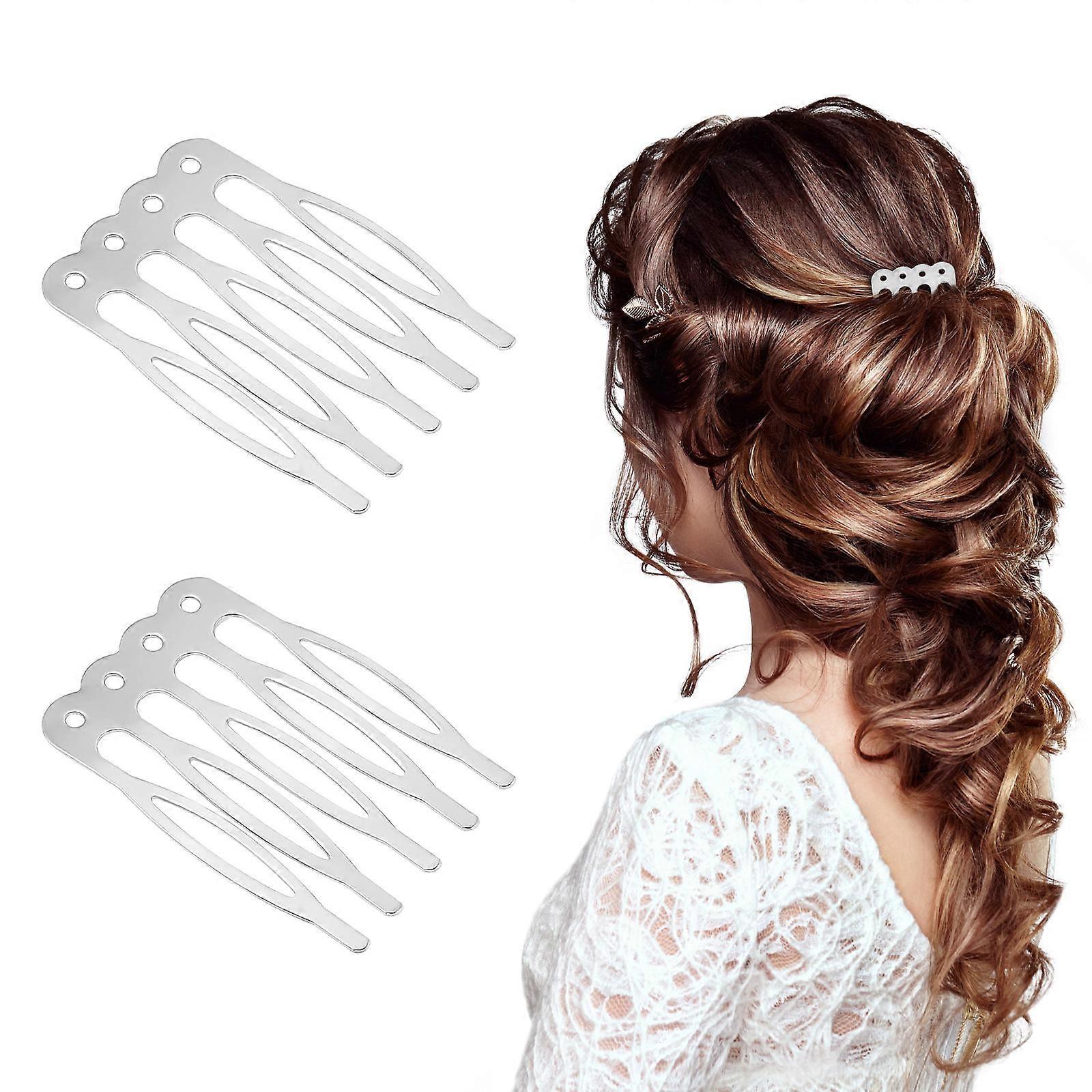 DIY Hair Combs for Decoration Made of Durable Metal Silver Color Lightweight and Practical 50 Pieces