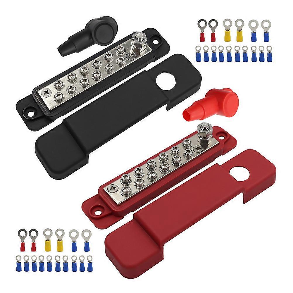 Electrical Bus Bar Terminal Block Set for Trailer, Boat, RV & Industrial Wiring – Reliable Distribution Block with Terminals