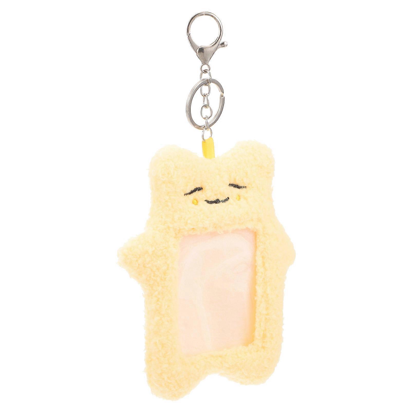 Cute Card Sleeve Designed For Staff And Workers In Yellow Material For Keychain Convenience 1Pack