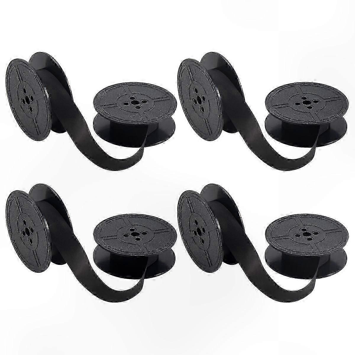 Typewriter Ribbon Ink Twin Spool - Replacement Part for Most Typewriters (4Pack, Black)