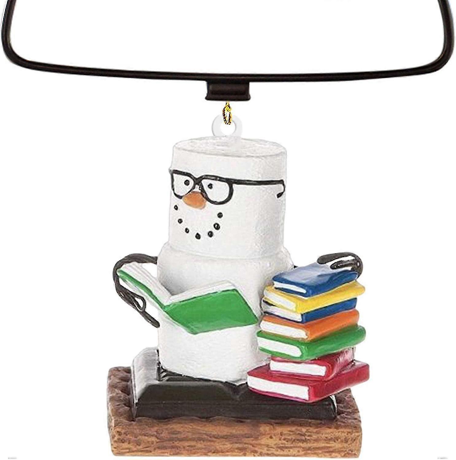 2pc Bookworm Ornament | Christmas Decor Library Gift Set