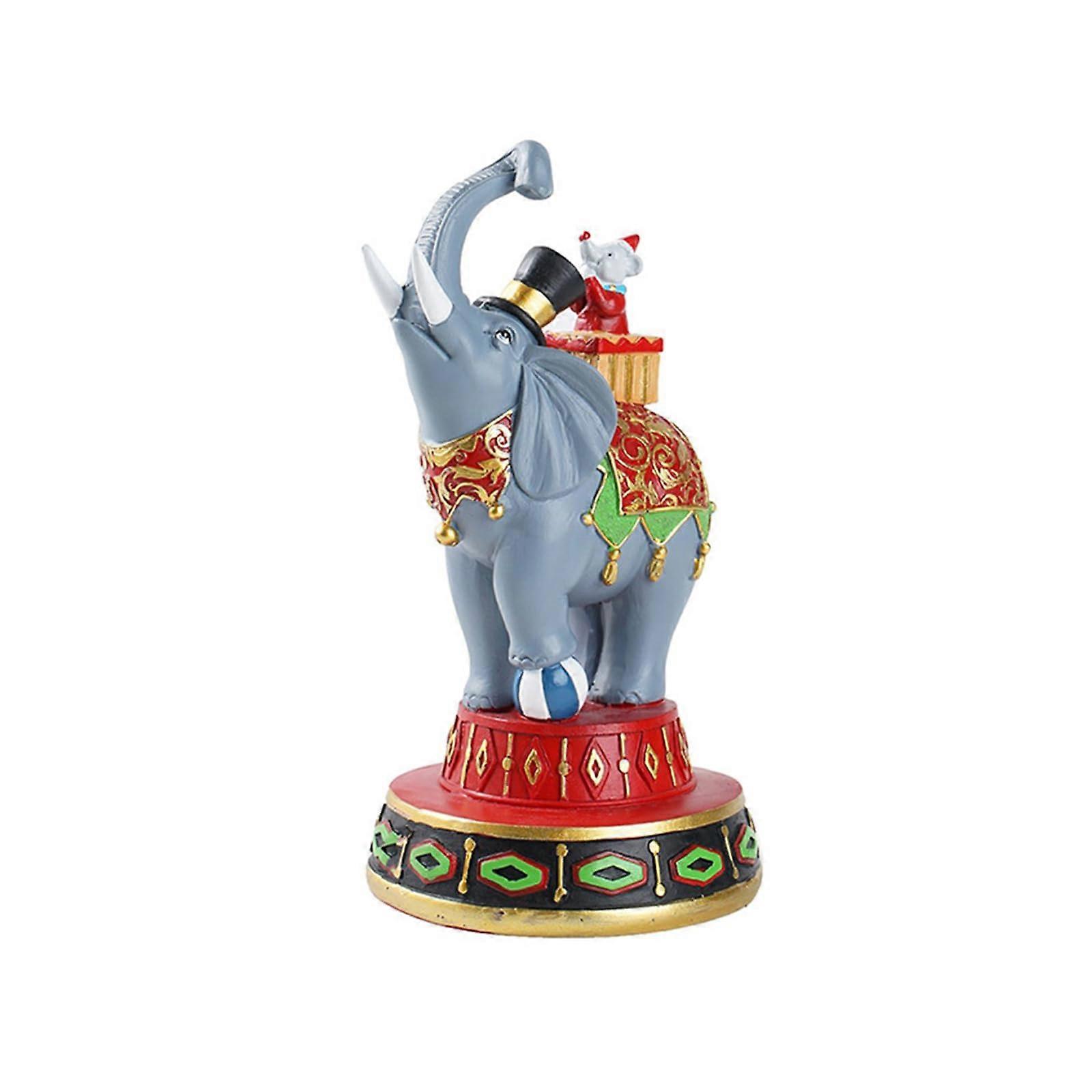 Resin Elephant Figurine Colorful Circus Desktop Sculpture For Collectors And Ideal Desk Decor Ref 7603 Multicolor