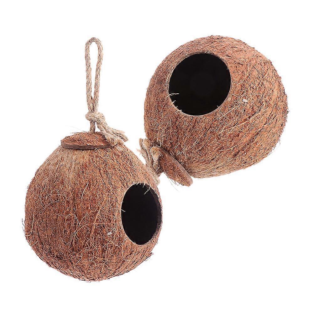 Bird Nest 6Pcs Coconut Shell Hanging Cage Parrot Shelter Garden Decoration 13cm Designed For Birds Outdoor