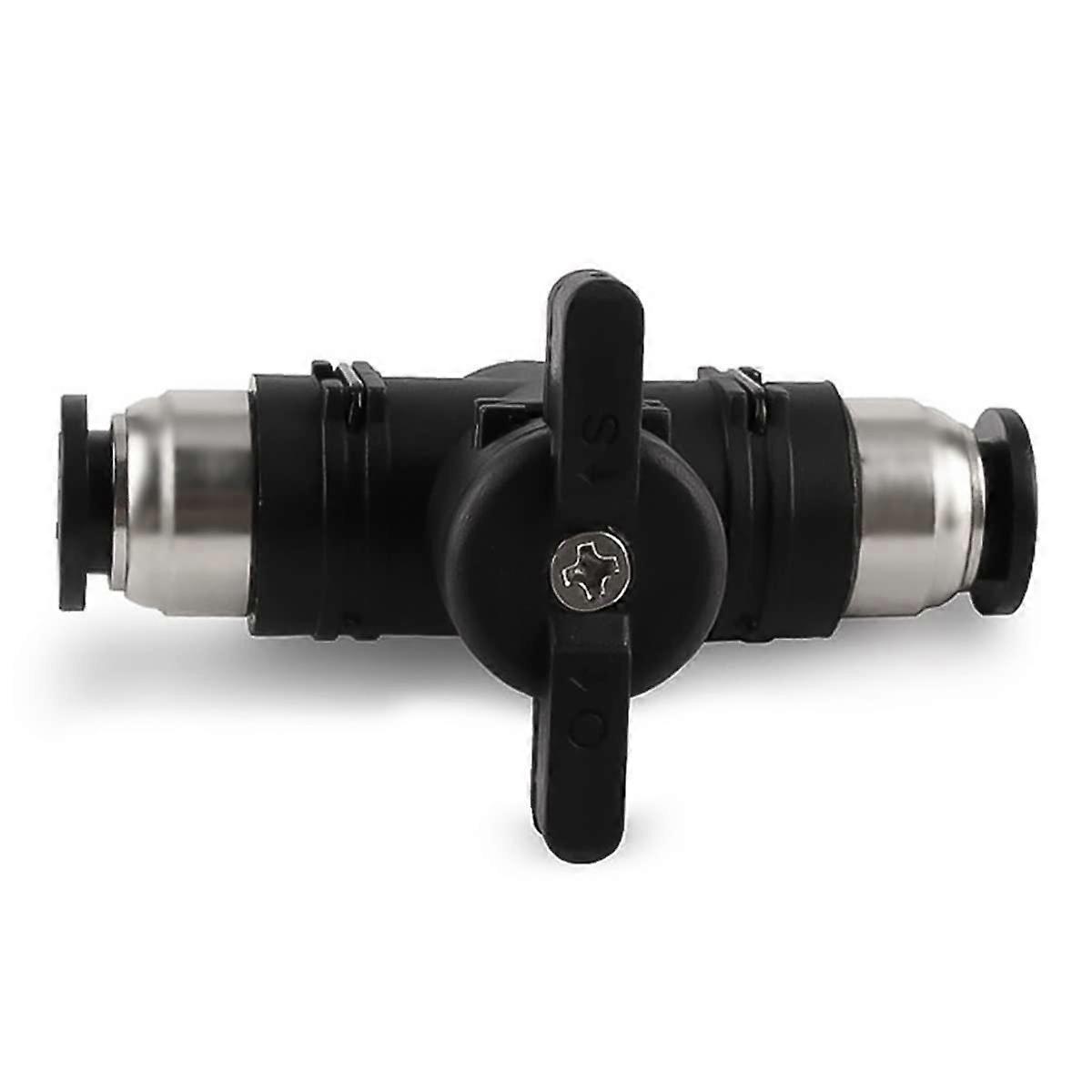 Pneumatic Ball Valve, 8 mm Inner Diameter, Airflow Control, Quick Connector, Hose Connection, Manual Valve, Black