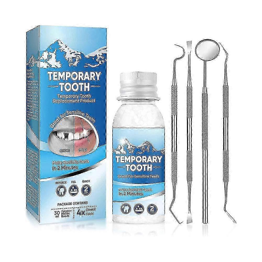 Tooth Filling Repair Kit, Temporary Teeth Filler With 4 Dental Tools, For Temporary Fixing Filling Missing Broken Chipped Tooth