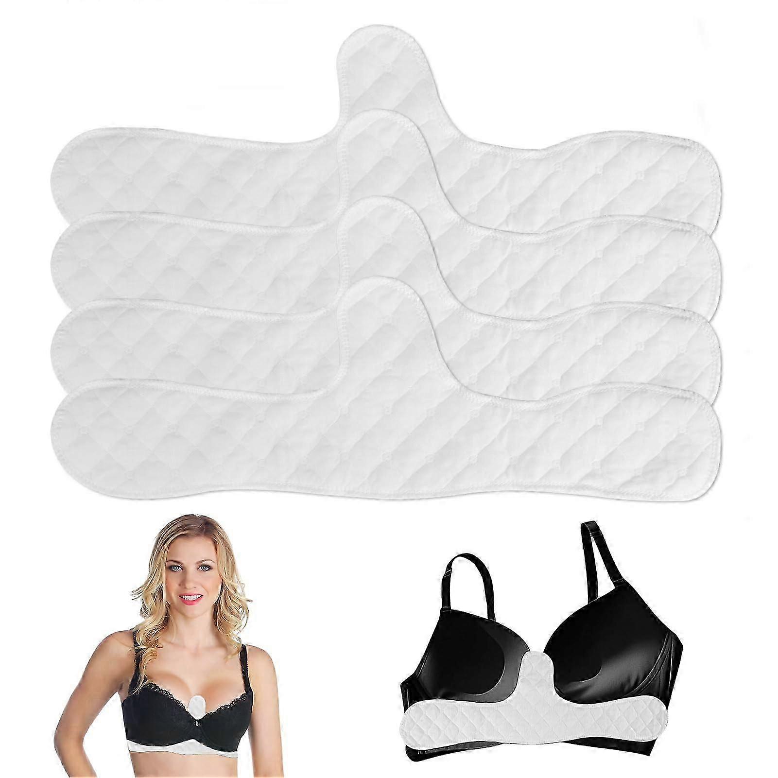 Breathable Anti-Wet Sweat Pads, Under Breast Sweat Absorber Pads, Reusable Cotton Liner Bra Inserts for Sports