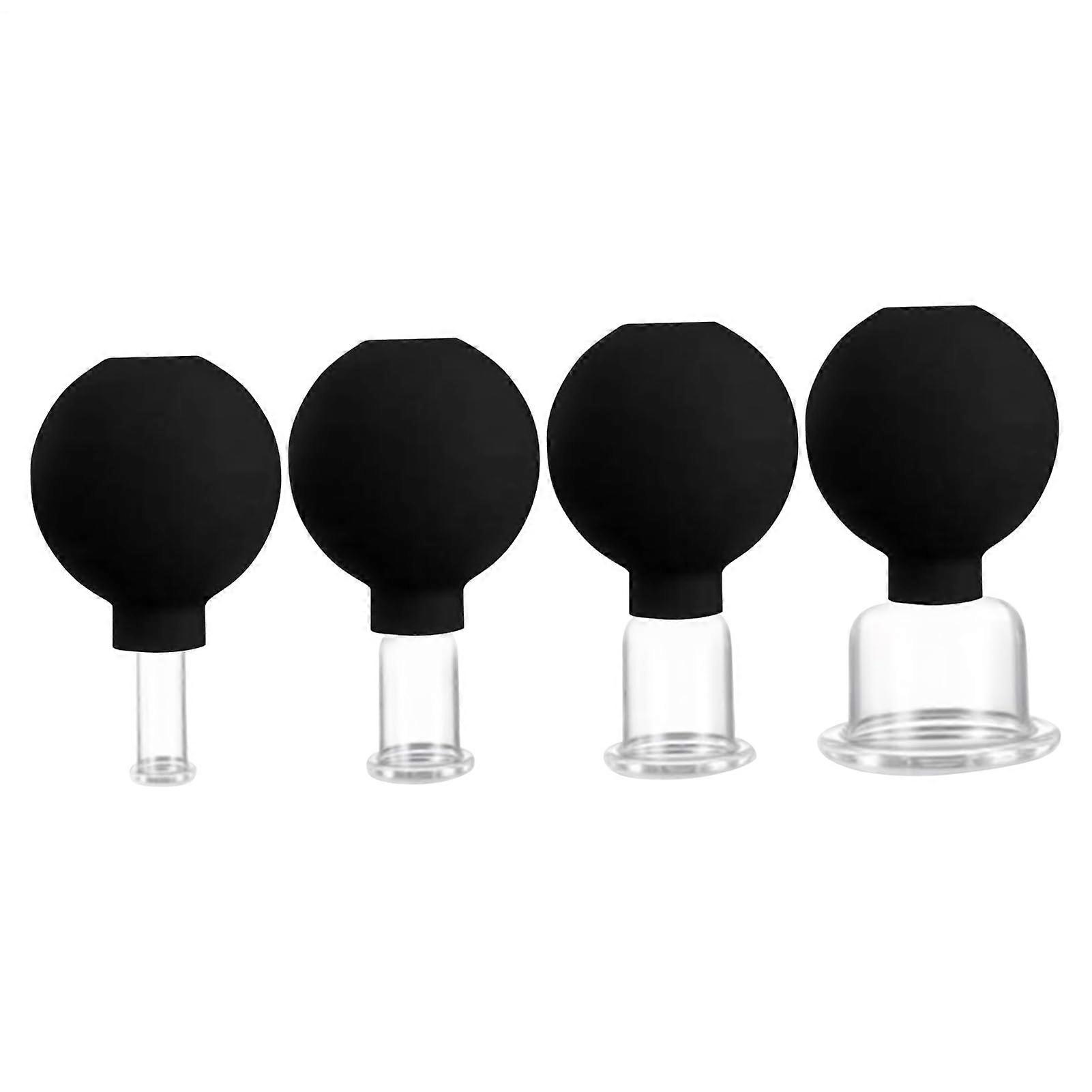 Facial Cupping Set for Face Vacuum Facial Suction Cups - Set of 4 for Home Use Back Massage Tool