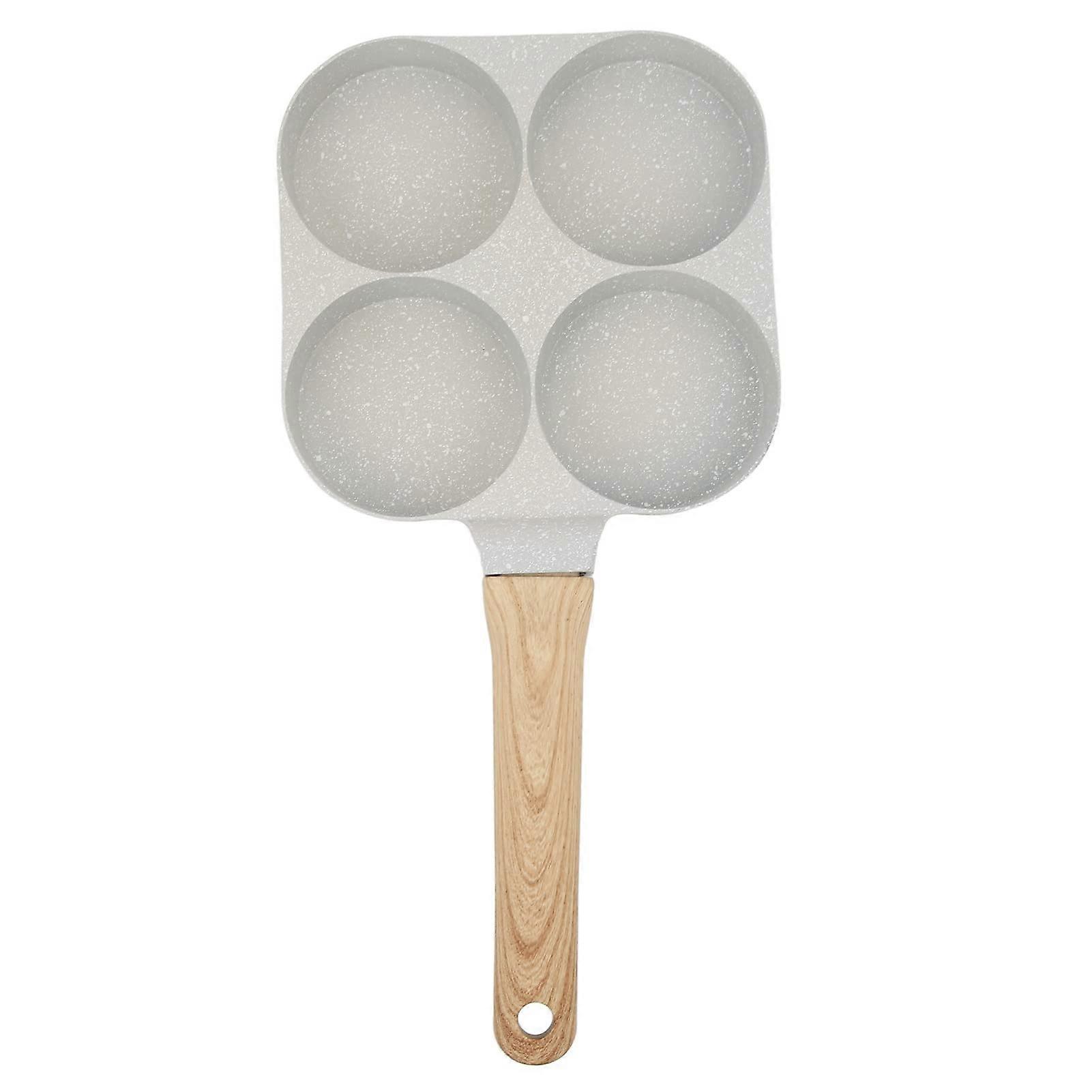 Egg Hamburger Frying Pan Nonstick 4 Hole Mini Omelette Pan with Handle Universal Flat Bottom Induction Cooker