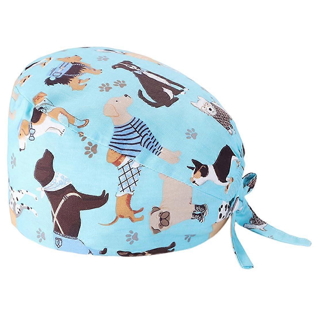 Scrub Cap,Surgical Cap,Printed Bouffant Turban Cap,Adjustable Cotton Working Hat