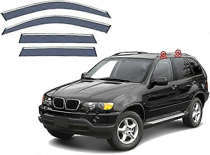 Car Wind Deflectors for BMW X5 E53 19992005 Car Side Window Deflector All Weather Waterproof AntiFog Shading Car Window Set of 4