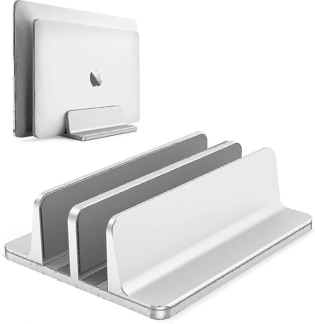 Adjustable Dual Vertical Laptop Stand for Space Saving Mounting
