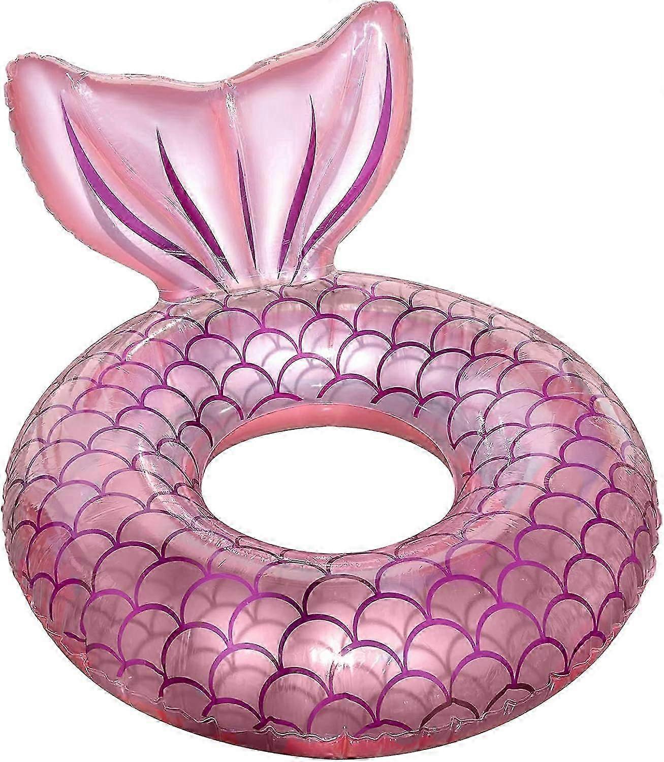 Mermaid Pool Float, Inflatable Mermaid Swimming Ring Floating Bed Float Pool, Mermaid Tail