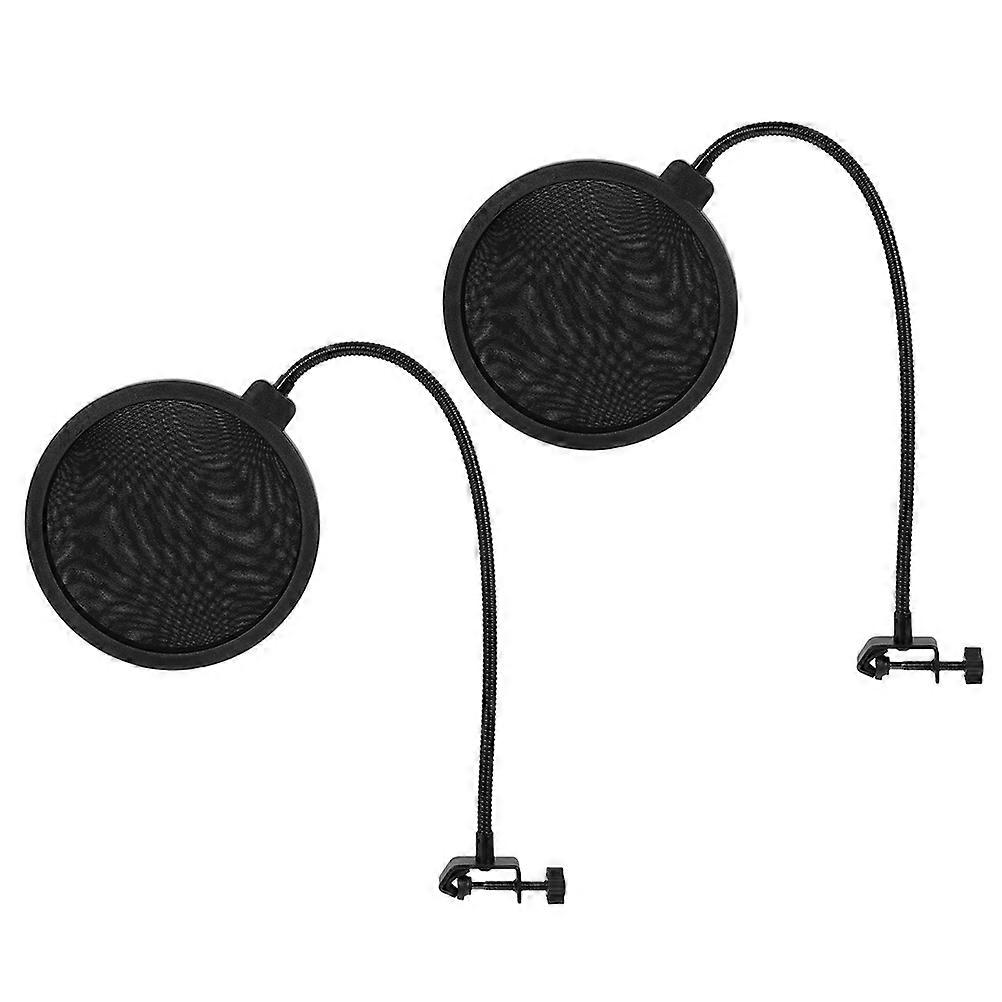 Microphone Windshield Cover for Microphone Black Metal Plastic Windshield Shield 2Set