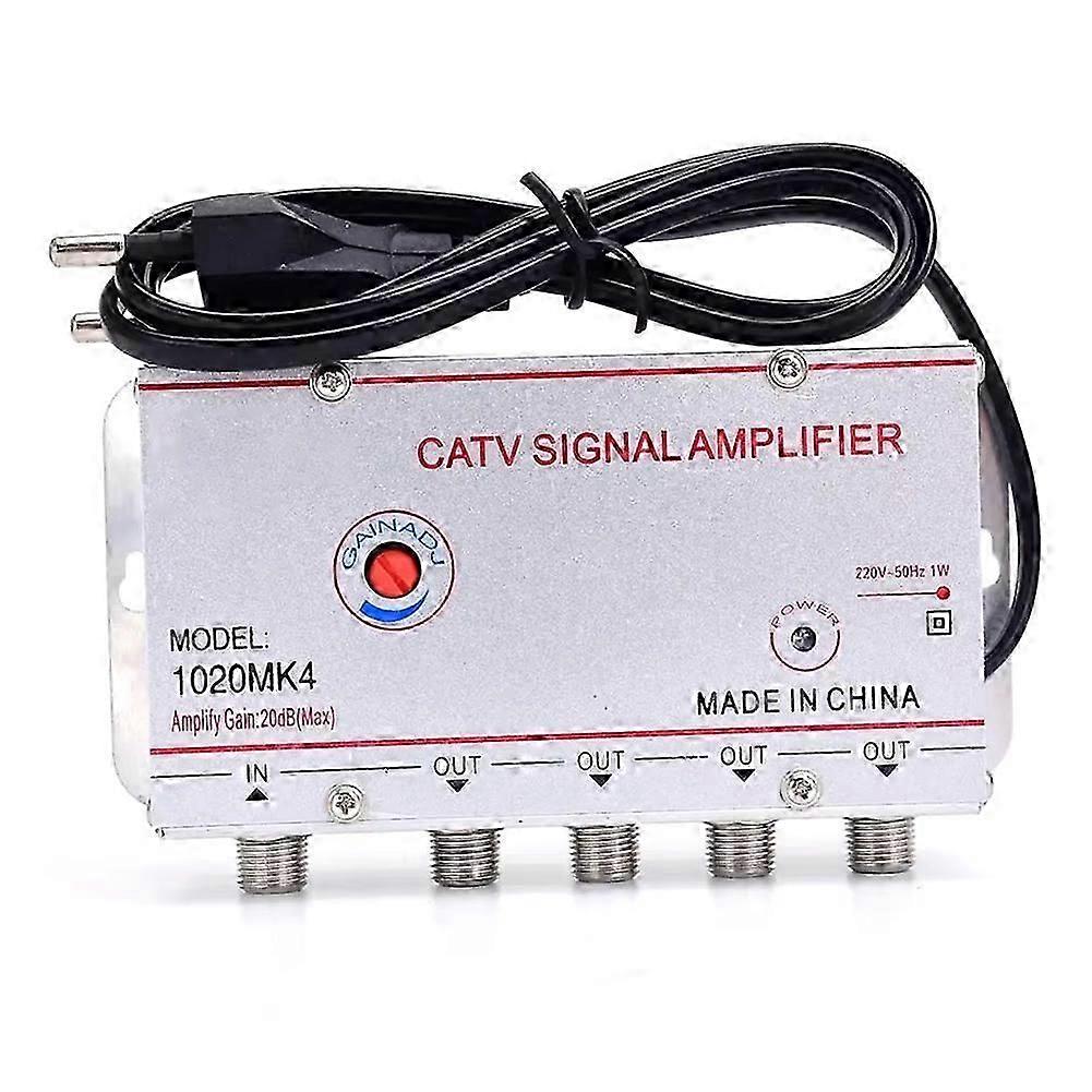 Amplificator splitter TV prin cablu 45 mhz la 860 mhz 1 în 4 ieșiri Eu Plug