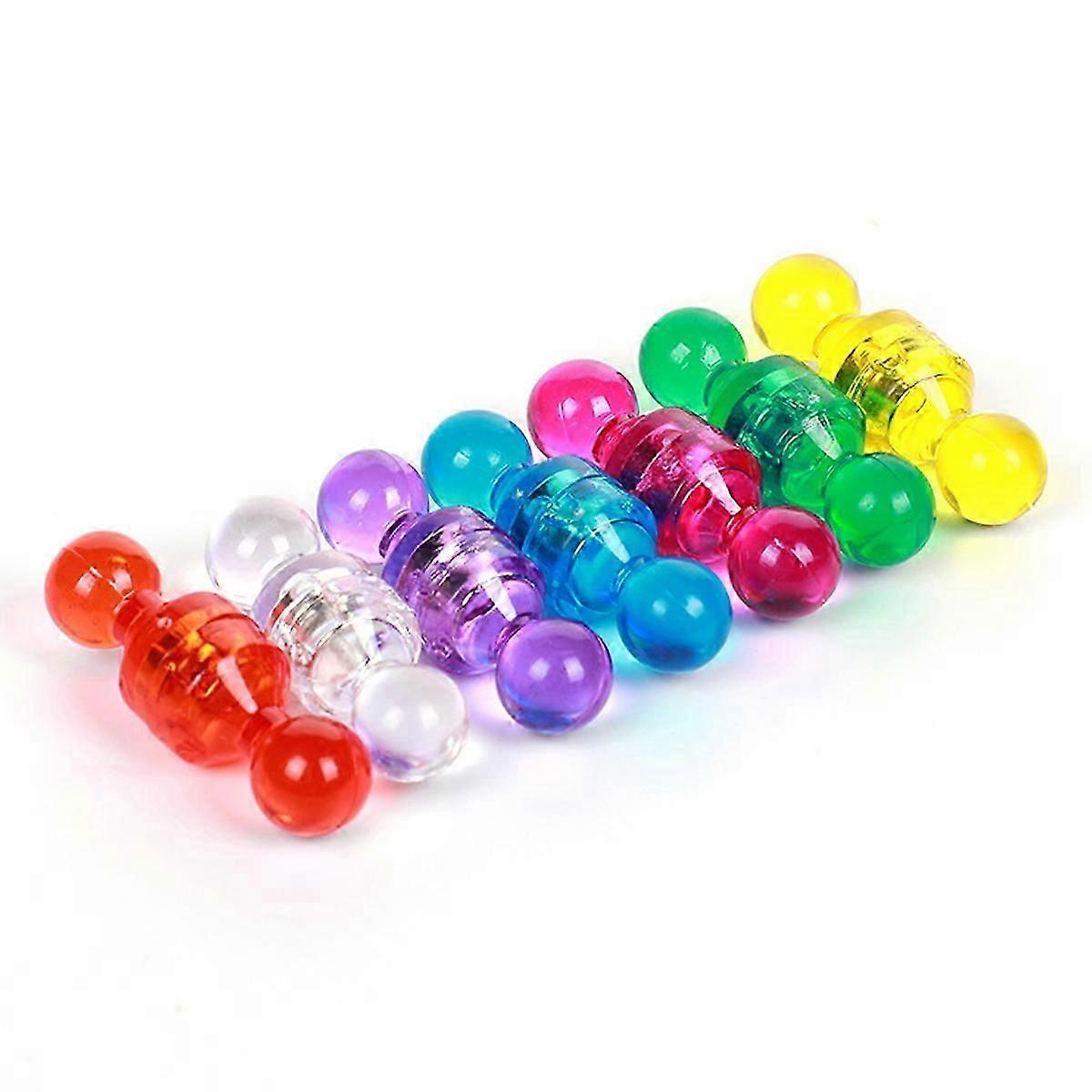 14-Piece Magnetic Thumbtack Set - Colourful Powerful Push Pin Magnets for Whiteboard Display