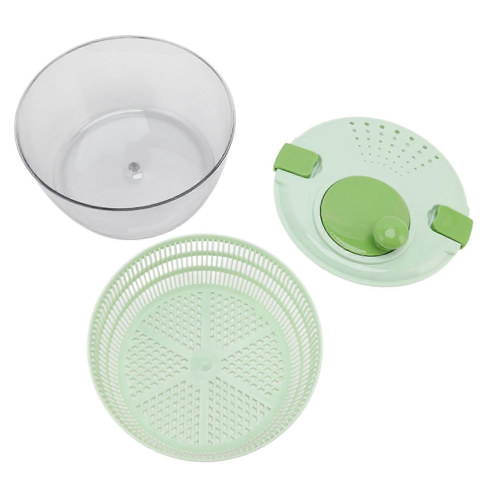 4L Vegetable Dryer PP Salad Spinner Multifunction Salad Drainer Bowl for Home Kitchen Green