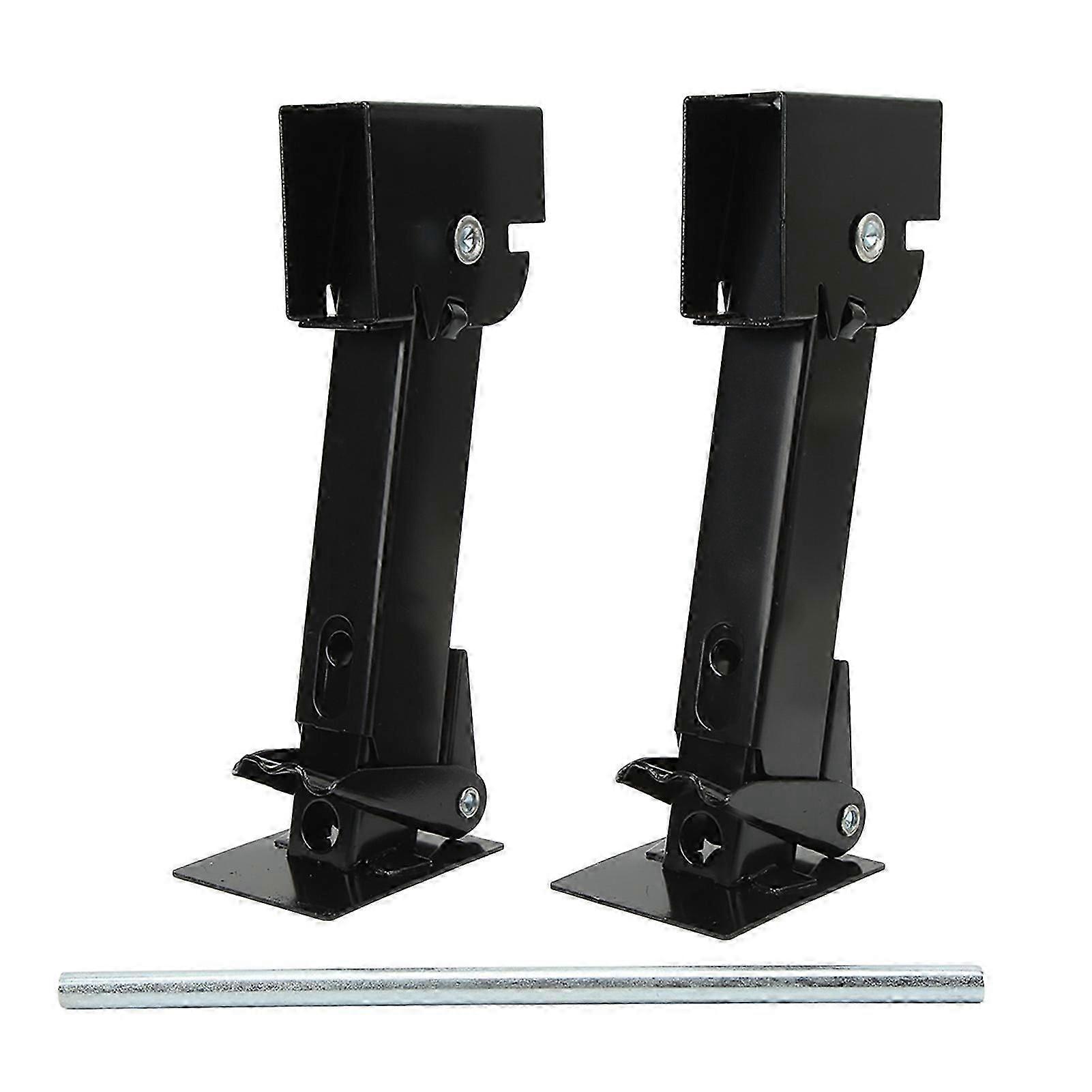 2PCS Stabilizer Jack Iron 650lb Support 1000lb Lifting Capacity Telescoping Adjustable Swing Down Outriggers