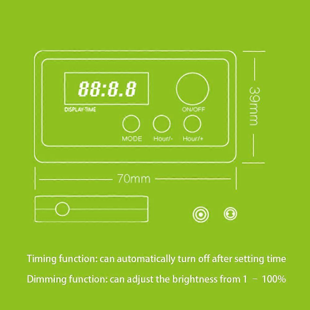 LED Aquarium Brightness Dimmable Dimmer and Timer Time Setting Timing DC Jack Adapter Connector for Fish Tank Light Pet Lamp Portable