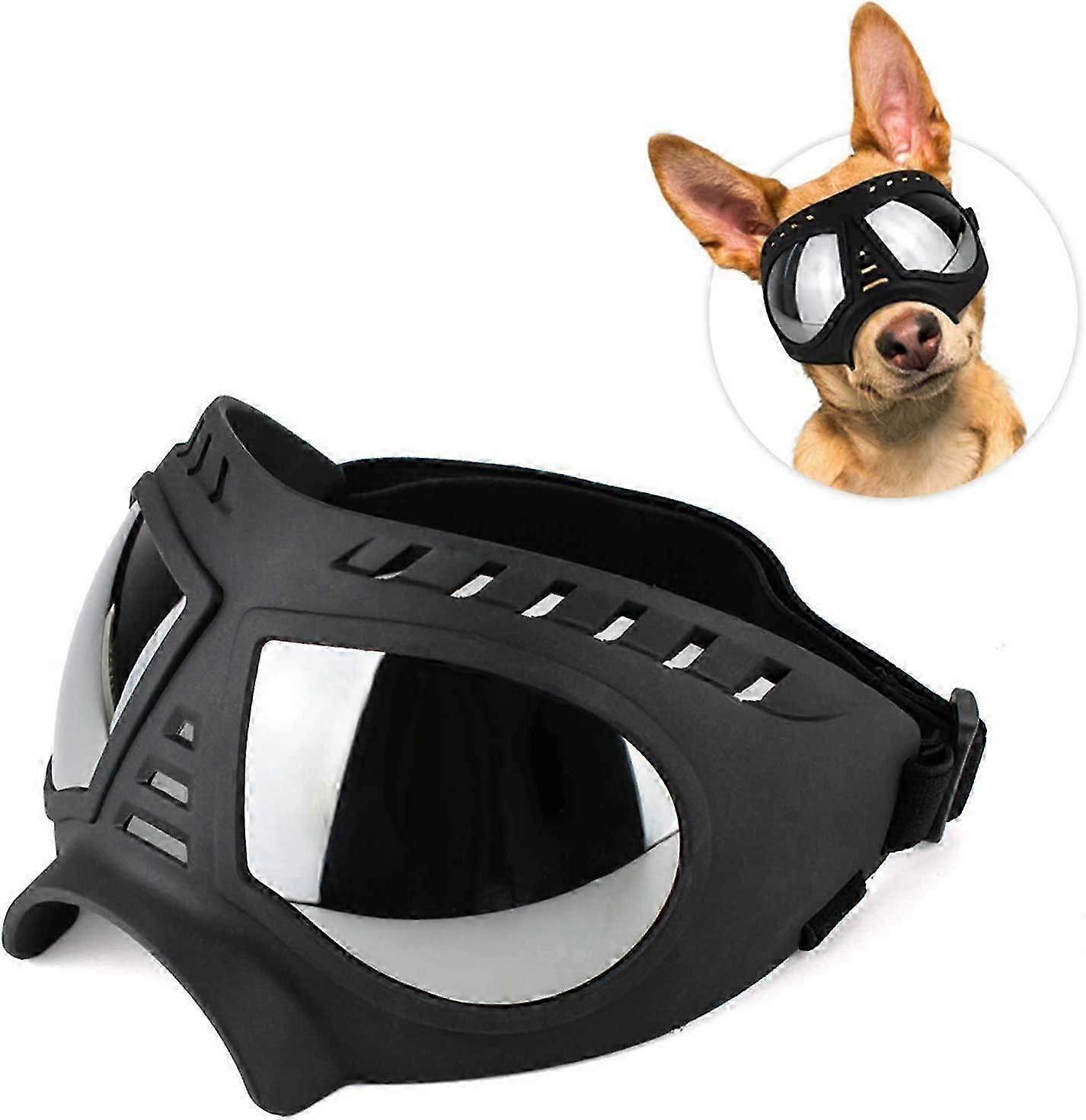 Dog Protective Adjustable Goggles Sunglasses Medium Large - Black, L
