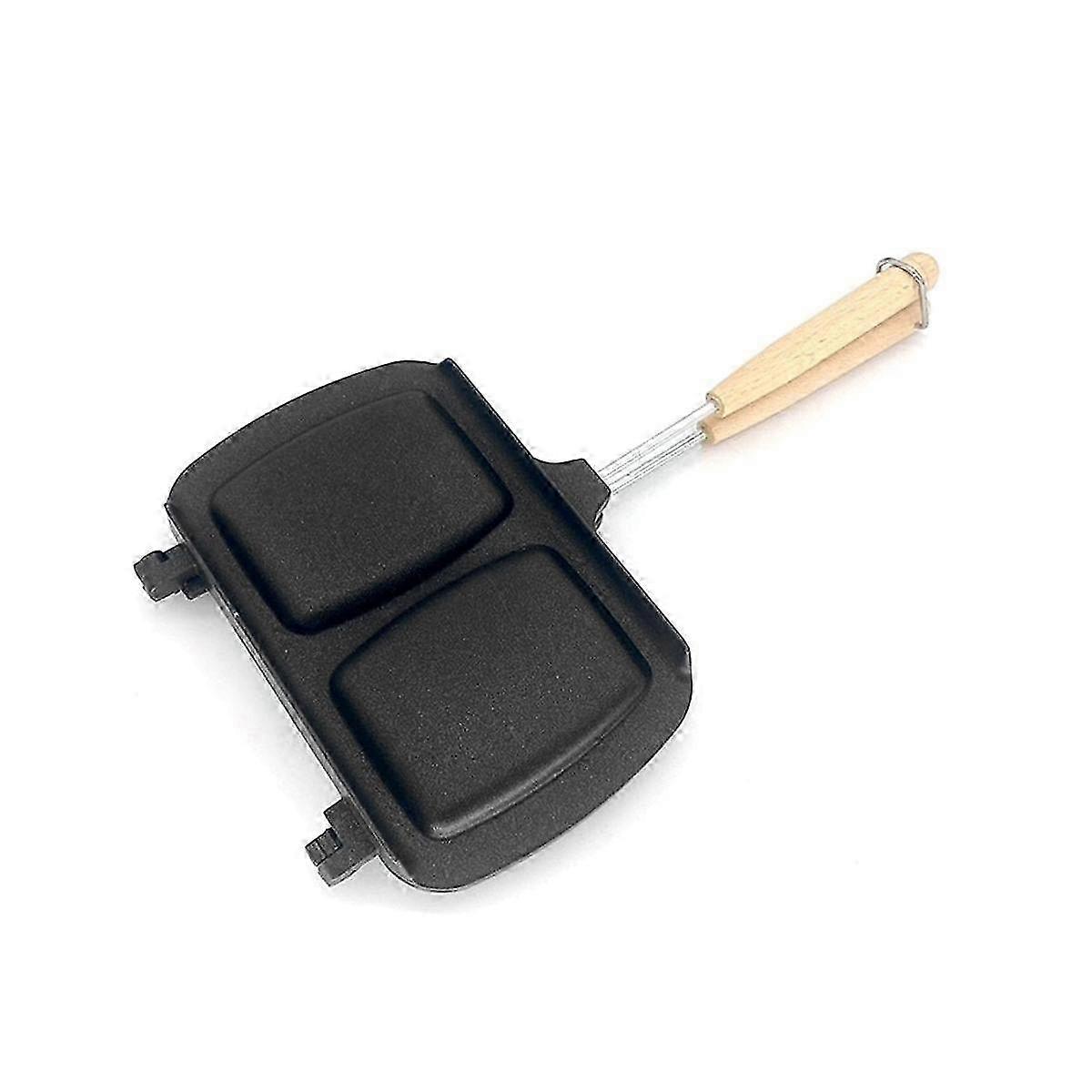 Double Sided Sandwich Pan, Aluminum Alloy Sandwich Maker Pan Nonstick With Removable Handles for Small Kitchen