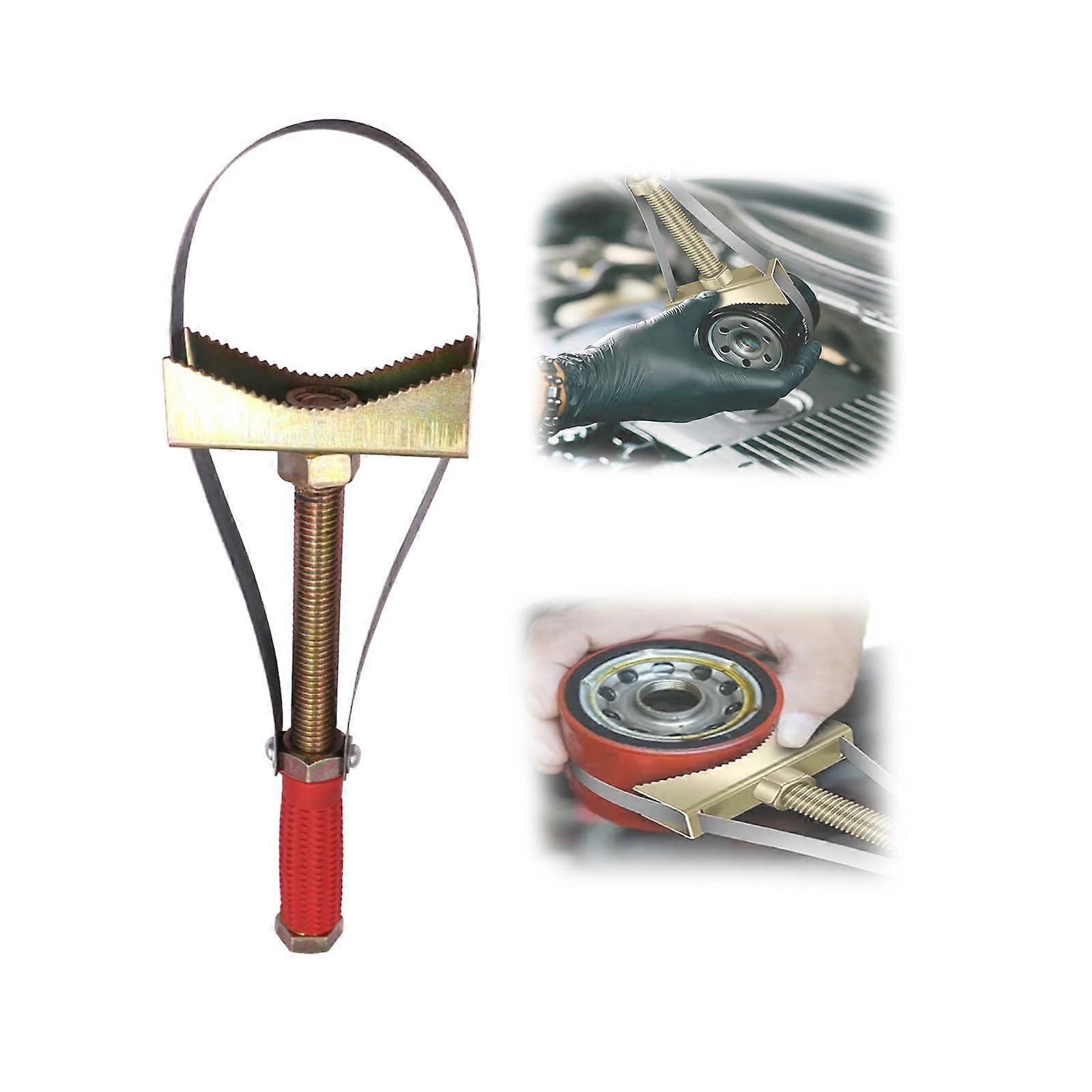 Heavy-Duty Oil Filter Wrenches for Trucks and Excavators, Adjustable Strap Wrench Tool, Durable Removal Tool