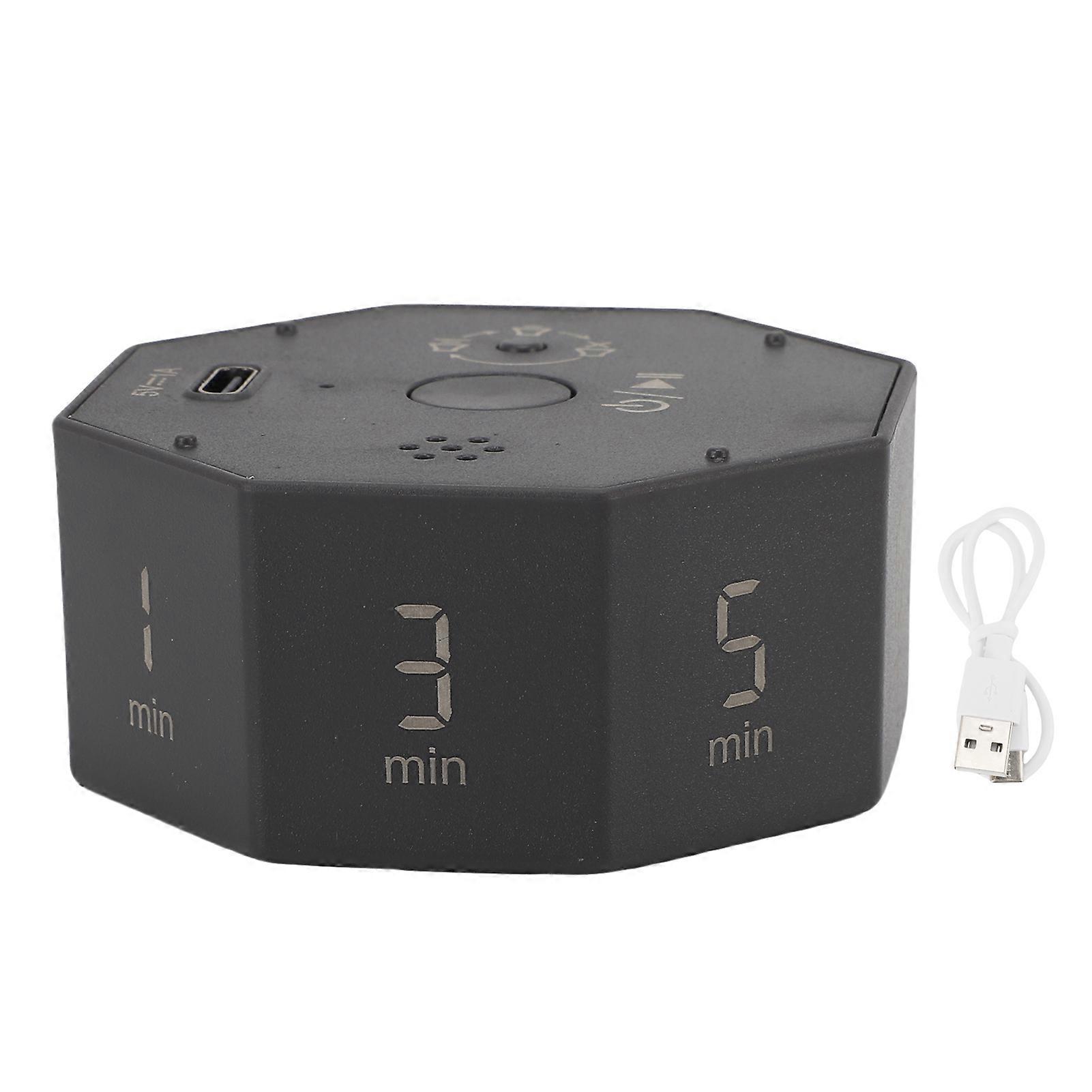 Rechargeable LCD 8 Angle Auto Rotating Screen Digital Timer with Silent Mode for Learning Kitchen Fitness