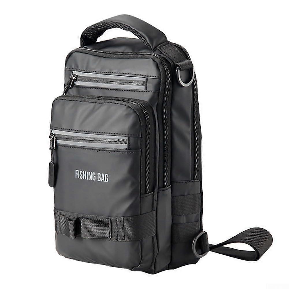 Fishing Sling Tackle Backpack WaterResistant Material Rod Holders Tackle Organization Adjustable Straps