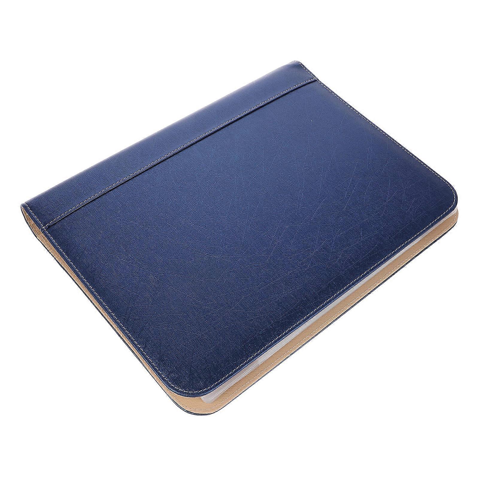 Blue PU for Sheet Music A4 Size Versatile Document Organizer for Home Use Portable and Compact
