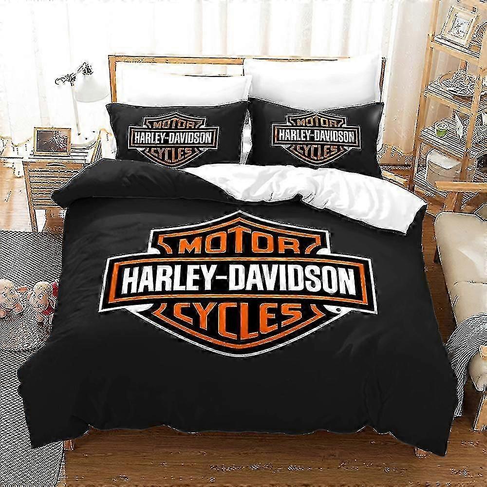 Hd-10 3D Drukowane motocykle Harley Davidson 2/3szt Zestaw pościeli Kołdra Poszewka na poduszkę