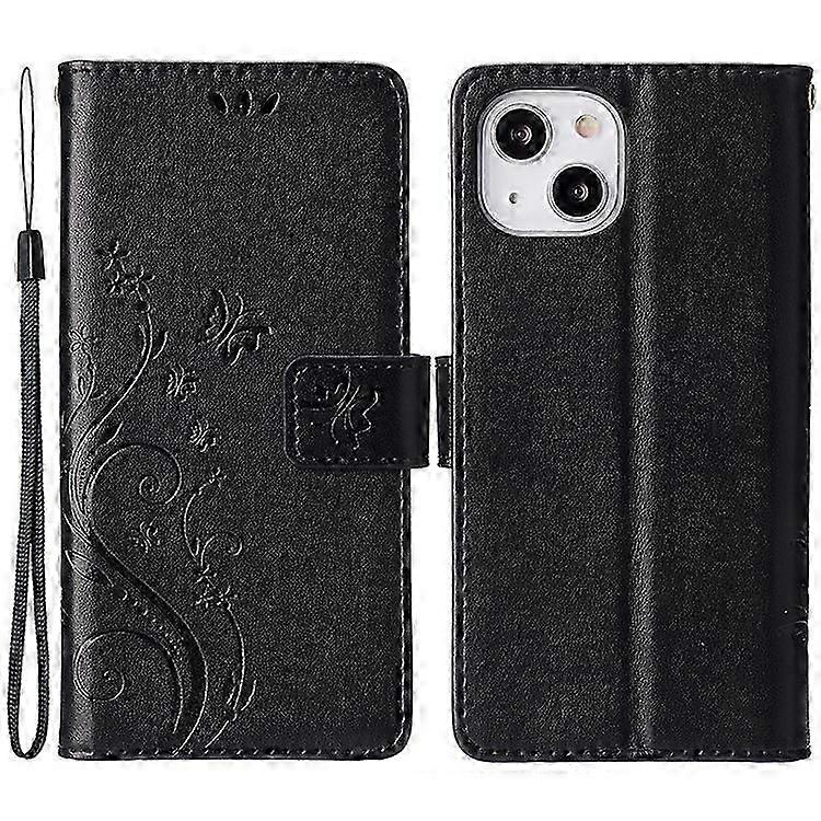 متوافق مع iPhone 15 Plus غطاء محفظة جلدي PU غطاء هاتف خليوي مطبوع فراشات قذيفة حامل مع حزام