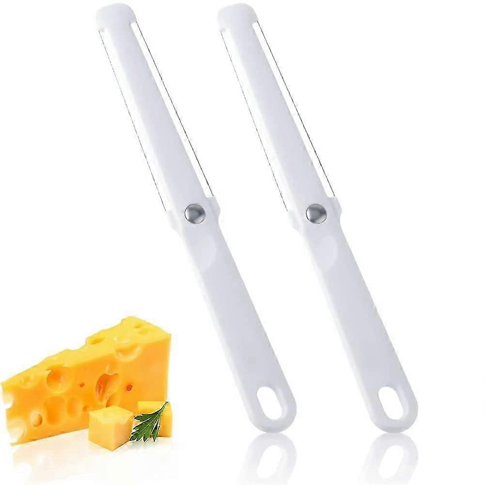 Cheese Slicer, 2pcs Cheese Wire Cheese Cutter with Soft Handle for Hard and Semi-Hard Cheese Butter, Chocolate, Jams, and Creams-Long Duration