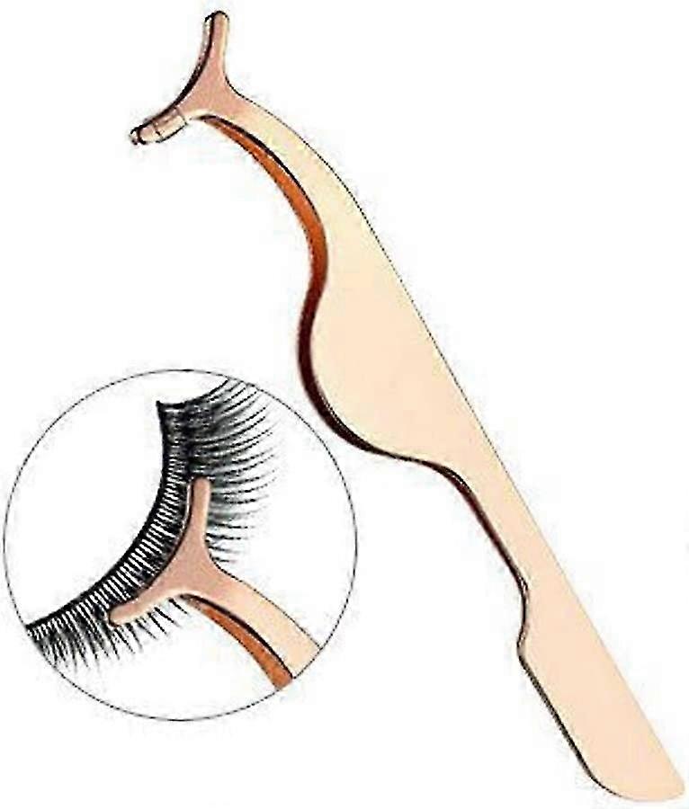 False Eyelashes Stainless Steel Clip Remover Tweezer (Gold)