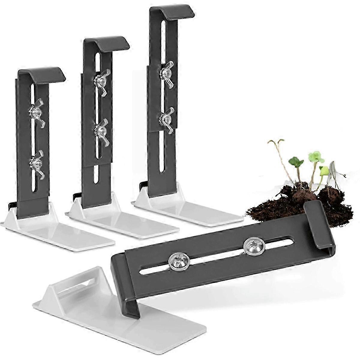 Window Box Holder Without Drilling - Set of 4 Flower Box Holders for Windows - Height Adjustable, Sturdily Built