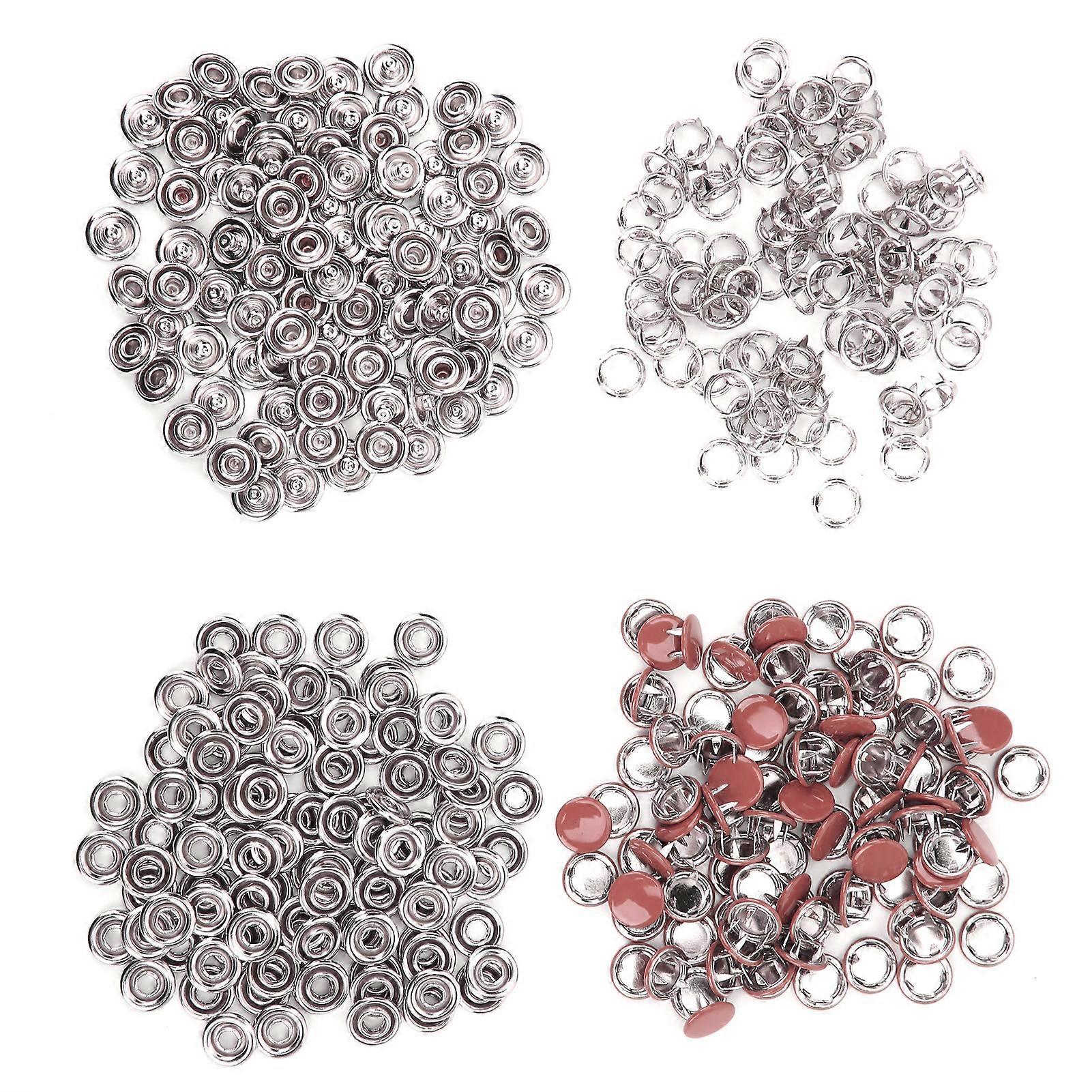 100 Sets Dark Purple Brass Snap Buttons with Installation Tool