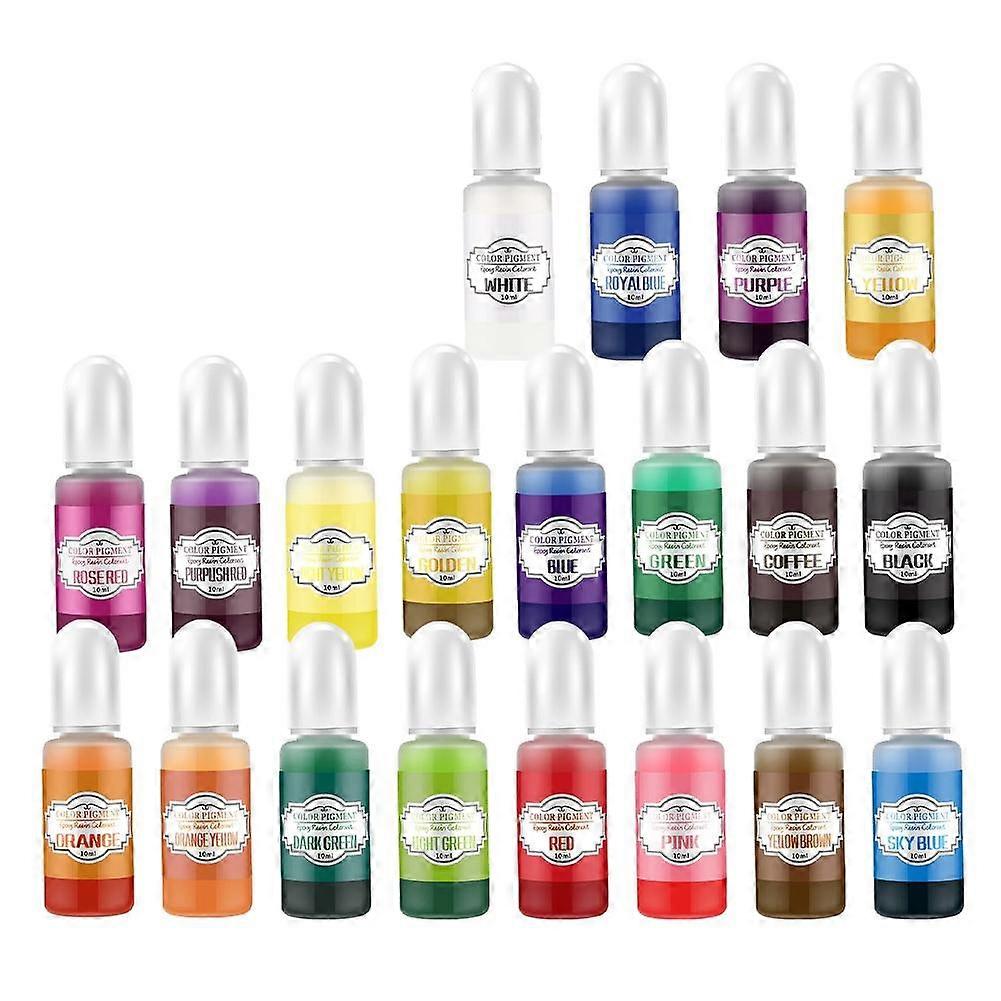 20 stk. konsentrert oljebasert fargestoff DIY-harpiksfargingstoner 10 ml lekkasjesikker