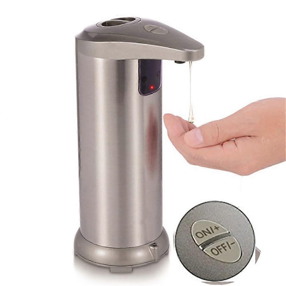 Automatischer Seifenspender Pumpe Infrarot Sensor Edelstahl Flüssigseife Halter Shampoo