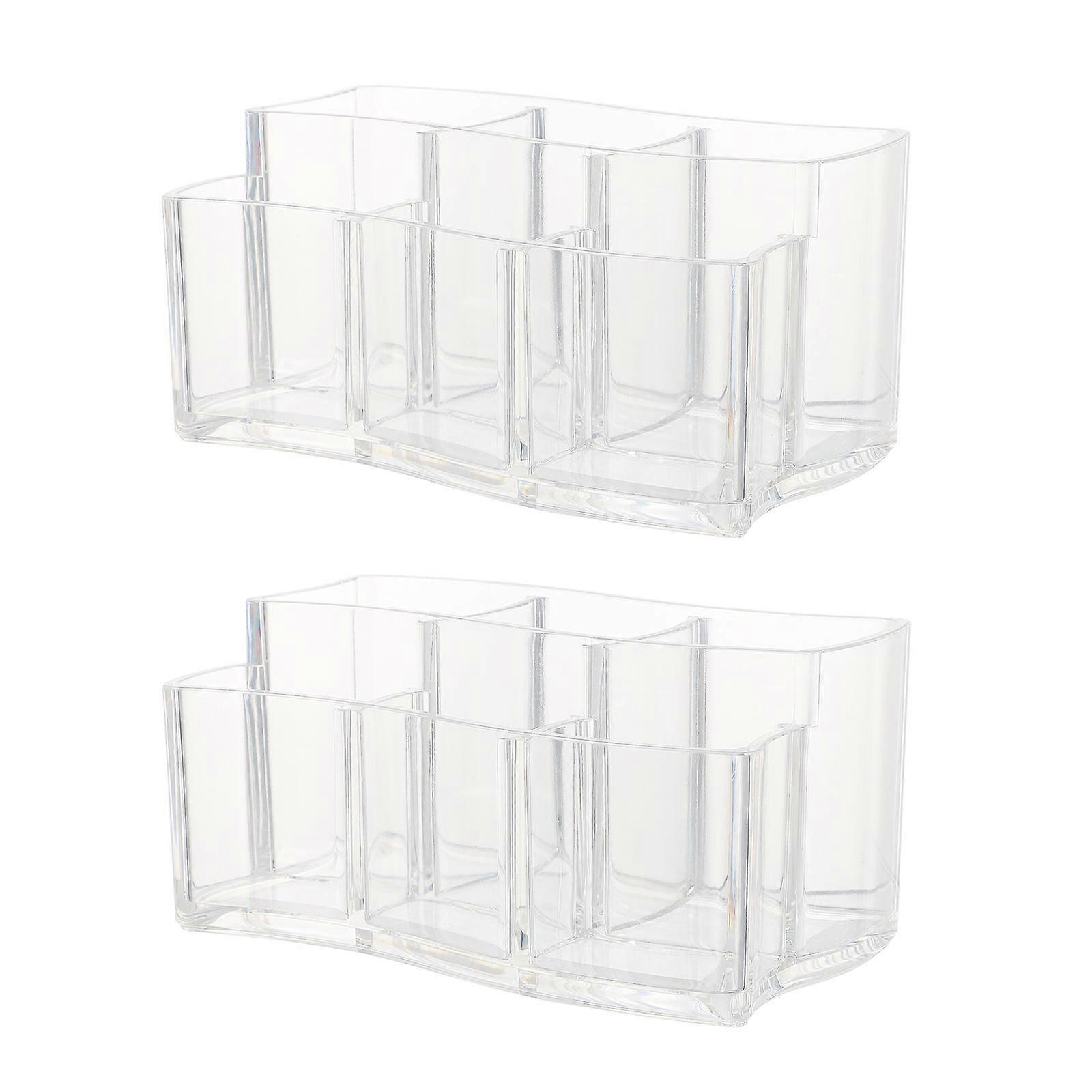 Plastic Brush Storage Holder Transparent for Desktop Use 4Pcs